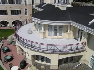 Aerial view of a Duradek roof deck